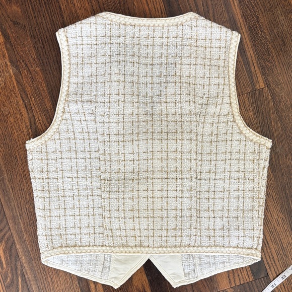 Cream and Gold Tweed Vest - Picture 6 of 6